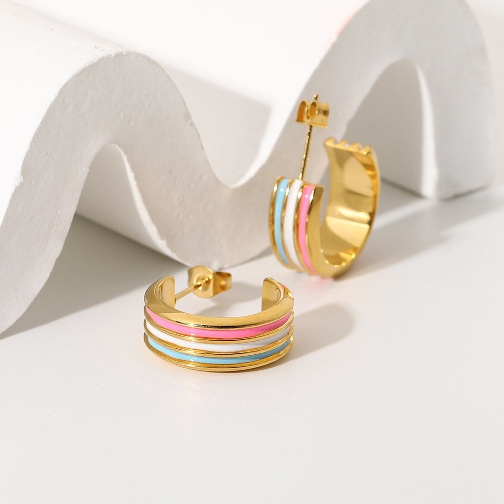 Ella Cotton Candy Hoops - Picture 5 of 8